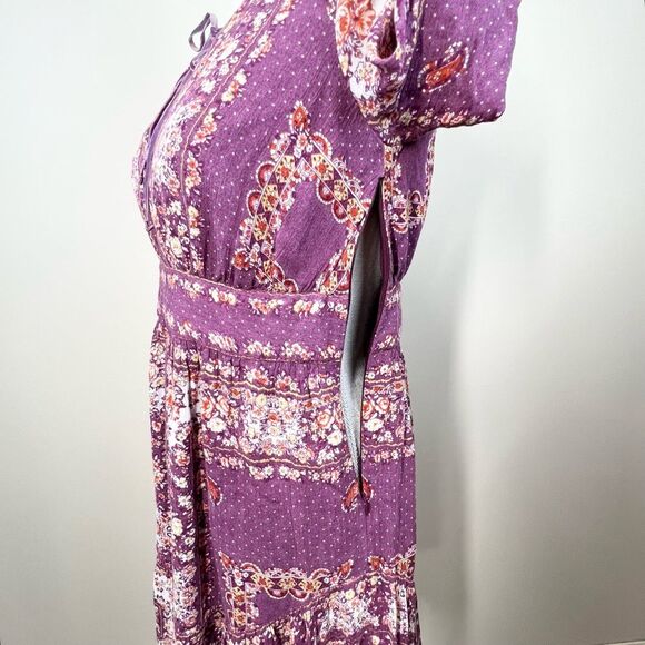 Free People Bridget Dress Floral Boho Berry XS - Picture 8 of 13